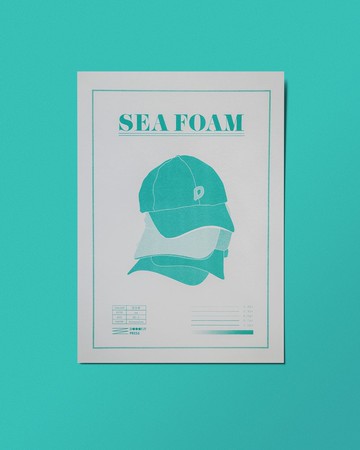 \ 海沫綠單色RISO海報 /  帽子款