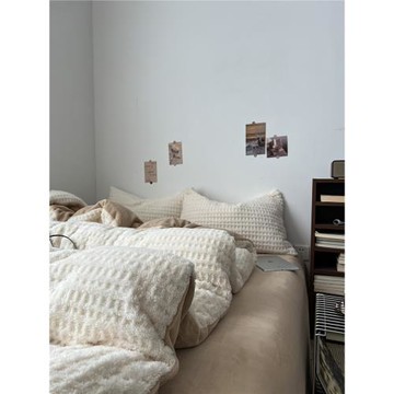 A類加厚牛奶絨四件套床上用品被罩床單珊瑚絨保暖被套三件套床笠4