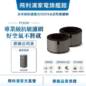 【PHILIPS 飛利浦】奈米級空氣清淨機濾網FY3200(AC3220適用) | 清淨