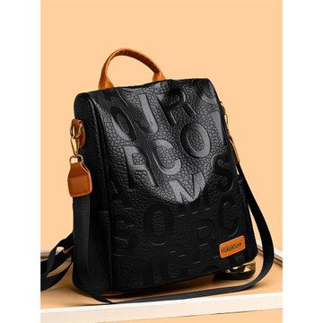 香港個性背包女雙肩2024新款大容量真皮防盜撞色旅游單肩包書包潮