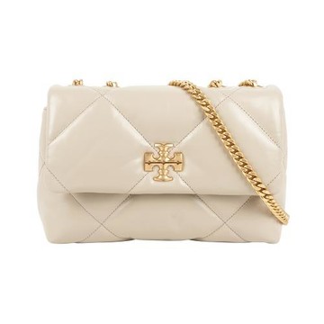 TORY BURCH Kira 納帕皮革鑽石格紋縫線小號二用包(淺石色)