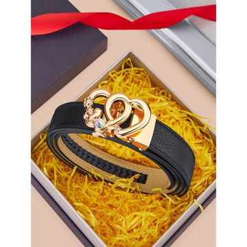 英皇保羅皮帶女真皮自動扣懶人休閑百搭時尚愛心高級感牛仔褲腰帶