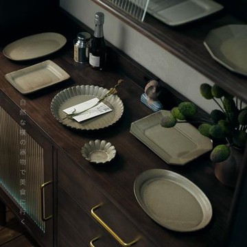 不飾の日系粗陶盤子合集 復古做舊蛋糕點心碟子沙拉盤餐廳擺盤