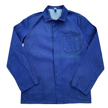 70 年代復古 MERK 德國工作服牛仔工裝外套 靛藍色法式風格