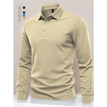 (免運)男士polo衫長袖休閑修身商務翻領秋季百搭打底簡約潮流純色