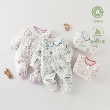 xxbabying嬰兒連體衣秋冬40克恒溫棉花寶寶衣服a類夾棉嬰兒連體衣鑫弘-萌寶童裝可開發票