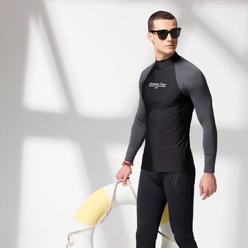 莫妮娜 台灣製 長袖防曬 水母衣(男女適穿)中性款 黑灰 -XL