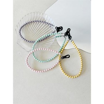 Ssself彩色貝珠腕繩耐用可提拉百搭黃色手拎送連接片掛繩手繩精美