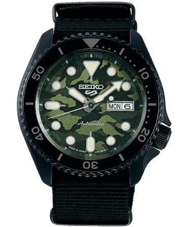 SEIKO 5 Sports 軍士經典迷彩尼龍機械錶