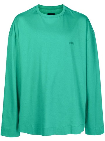 Juun.J - logo-patch sweatshirt - men - Cotton - S - Green