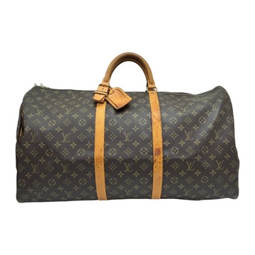 LOUIS VUITTON LV 路易威登 棕色 原花 帆布 Keepall 60 旅行包 M41422 【二手名牌BRAND OFF】
