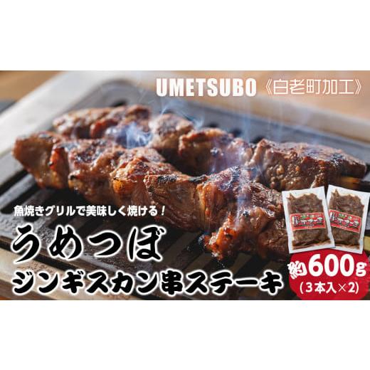 ふるさと納税 北海道 白老町 うめつぼ ジンギスカン 串ステーキ ３本入×2パック 計約600ｇ 《白老町加工》