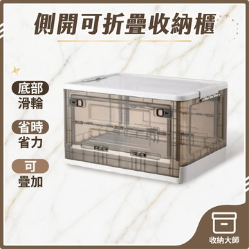 台灣現貨 限宅配 透明側開可折疊收納櫃 收納箱 可摺疊收納箱 收納櫃 收納盒 居家生活 收納大師