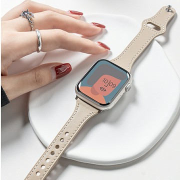 錶帶iwatchS9 8 7 6 se 12345真皮41mm 45mm 40mm 41mm45mm