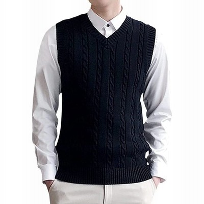 Lamawin ニットベスト メンズ Vネック メンズベスト スクール 100 綿 ビジネス トップス 袖なし コットン 保温 通販 Lineポイント最大get Lineショッピング