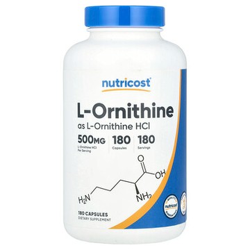 Nutricost, L-鳥氨酸，500 毫克，180 粒膠囊