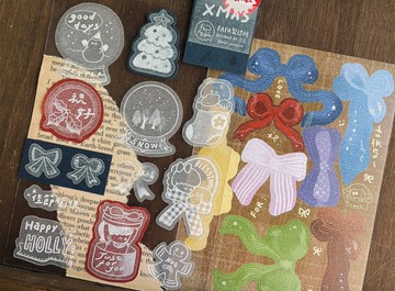 X MAS / 描圖紙貼紙 模造紙貼紙