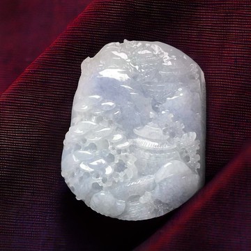 紫羅蘭翡翠山水牌 | 天然緬甸玉翡翠A貨 | 送禮