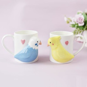 日劇《月薪嬌妻》同款鸚鵡馬克杯可愛陶瓷杯創意情侶對杯送禮擺設