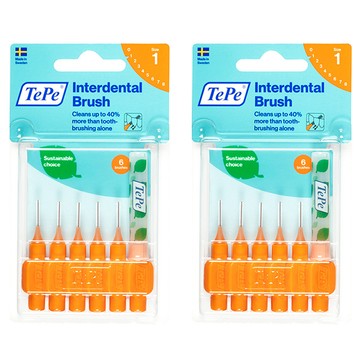 TePe 緹碧 I型普通刷毛牙間刷 柔軟不刺激牙齦 有效去除牙縫牙菌斑 舒適好抓握 Set 6支  0.45mm  2盒