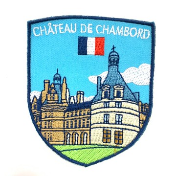 法國 香波爾城堡 電繡文青設計 布藝徽章 DIY 創意 Patch刺繡士氣章 貼章 INS打卡地標 補丁貼 燙布貼 徽章