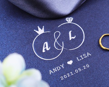 客製燙金結婚書約套組 - 鑽石戒指 男女 | 同婚 (三色可選)