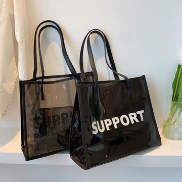 透明果凍包女2025新款夏季度假沙灘包防水手提袋大容量單肩托特包