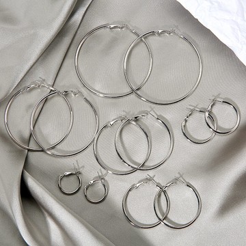 女耳環C形大圓圈耳環歐美新款簡約圈圈耳飾時尚夸張幾何圓形耳圈