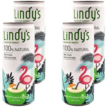 Lindy's 100%原味椰子水 天然無添加 清涼解渴 補充水分  310ml  4罐