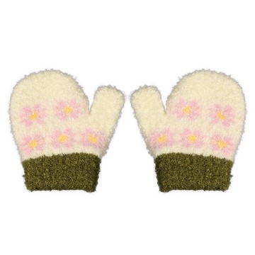 akachan honpo - 手套-小花-米白色 (100cm)