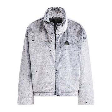 Adidas Warm JKT JJ1081 女 立領外套 運動外套 休閒穿搭 毛絨 保暖 灰