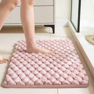 🛁【暖腳不冰熱烘烘】記憶棉加厚浴室地墊｜吸水防滑衛生間墊｜速乾毛茸茸腳踏墊｜超強吸水＋柔軟踩屎感｜冬天｜ 溫暖出浴