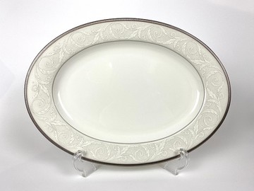 【Narumi】NOCTURNE PLATINUM夜曲骨瓷橢圓盤(32cm)