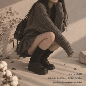 【D&G】時尚泡泡堆堆寬襪套-經典黑(LA901 女襪 韓系穿搭 日系穿搭)