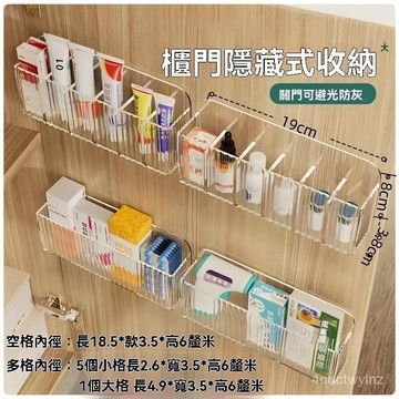 🌈好物優選⛱丨藥品收納盒櫃門壁掛式免打孔透明多格家用常備急救藥品置物箱 GTMQ