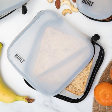 《Built》矽膠拉鍊食物袋-16x16-- 環保密封袋 保鮮收納袋
