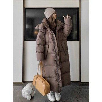 大被子羽絨服女冬2025新款時尚洋氣復古超長款到腳踝白鴨絨外套