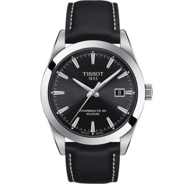 TISSOT 天梭 官方授權 GENTLEMAN 經典紳士機械錶 聖誕節 禮物(T1274071605100)40mm