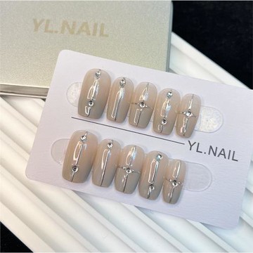 【YL.NAIL水冰月】純手工甲片ins小眾高級顯白手繪小紅書穿戴甲