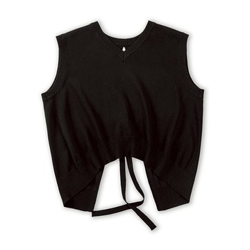 PUNX【女裝】法式慵懶感 V領綁帶針織 背心