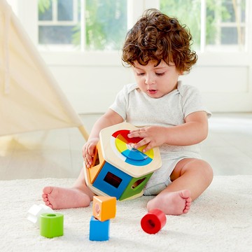 🚚快速出貨【德國Hape】多彩分類積木盒｜生日禮物、週歲禮、木製玩具