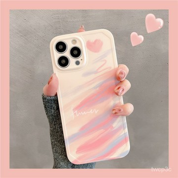 新款熱賣撞色塗鴉iPhone14promax手機殻蘋果13簡約小衆網紅12女韓風11新款 JDF6