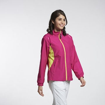 Sunrise桃紅底黃邊透氣網裡外套中性款-99334