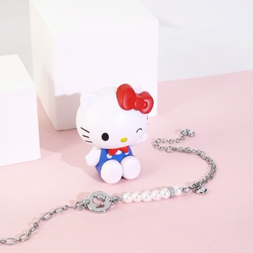 【STORY故事銀飾】可愛DNA系列-Hello Kitty晶鑽造型手鍊
