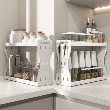 廚房調料置物架調料品雙層調料架調味罐醬料收納調料架調味品架子