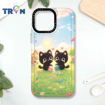 TRON IPHONE 16 PRO MAX 貓咪與毛線球系列 MAGSAFE 磁吸 防摔 太空殼 透白 手機殼