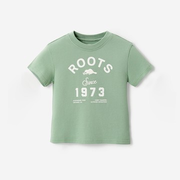 Roots 小童-NATURE 1973 短袖上衣 (羅勒綠)