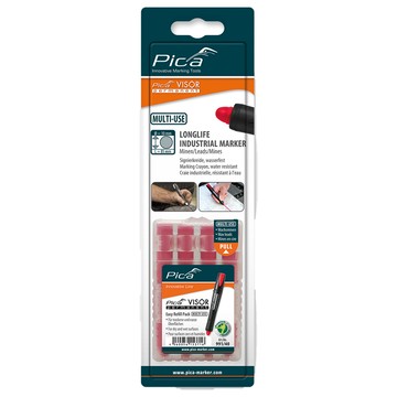 【Pica】Visor固體油漆筆 筆芯4入-紅(吊卡)991/40/SB