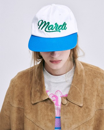 MARDI MERCREDI 雙色復古棒球帽 藍 白 草寫LOGO 可調式 CAP MARDI VINTAGE LOGO TWO TONE