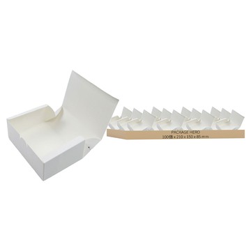 PACKAGE HERO 一鍵式長方形食品盒 210 x 150 x 85 mm  單一顏色  100個